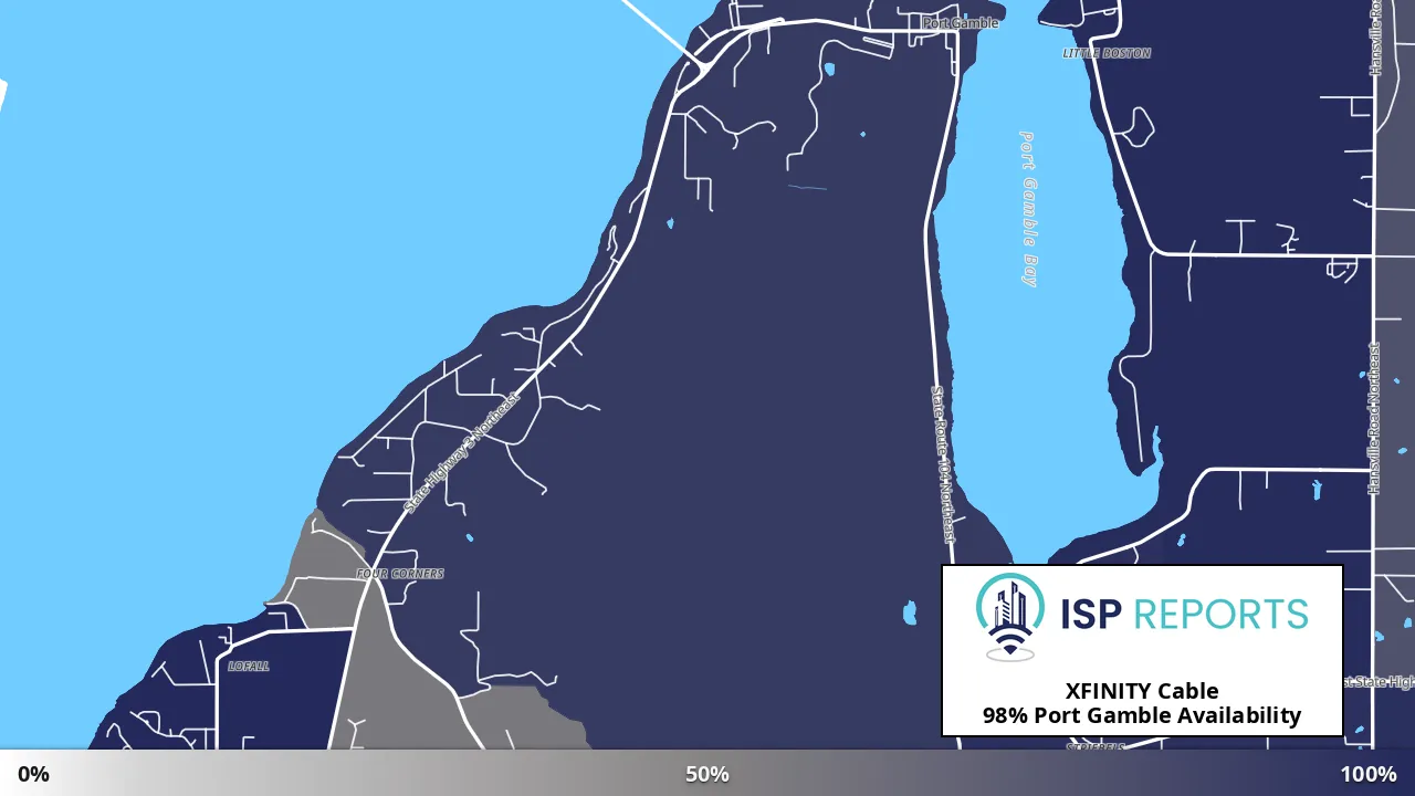 Port Gamble, WA map of internet availability