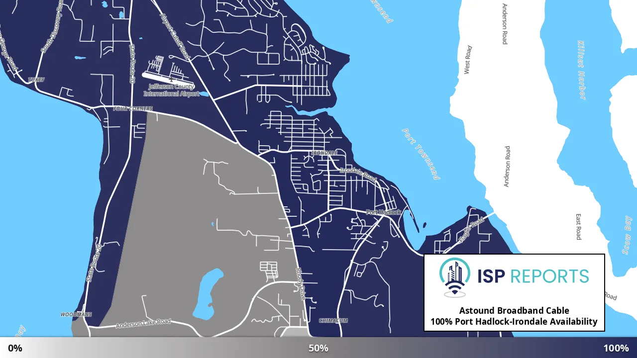 Port Hadlock-Irondale, WA map of internet availability