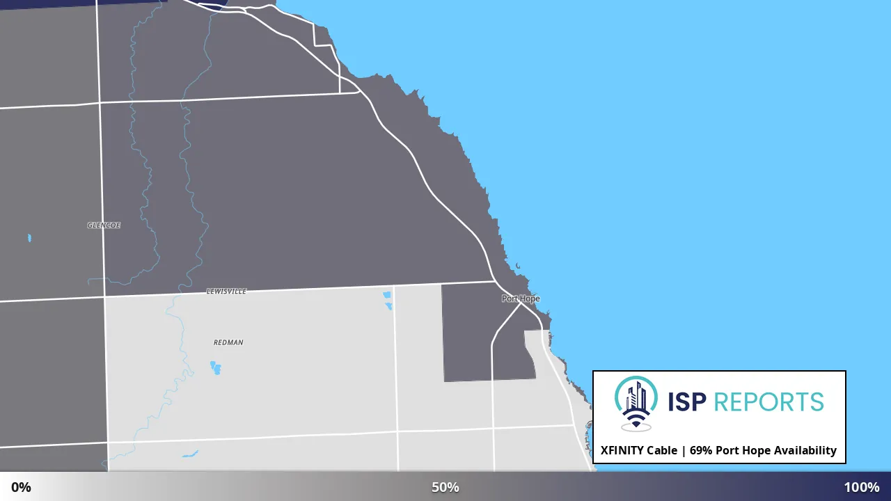 Port Hope, MI map of internet availability