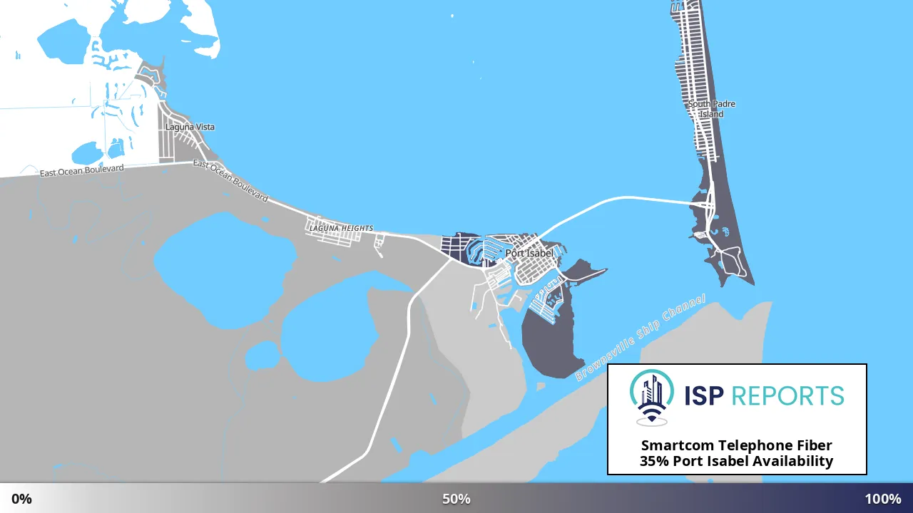 Port Isabel, TX map of internet availability