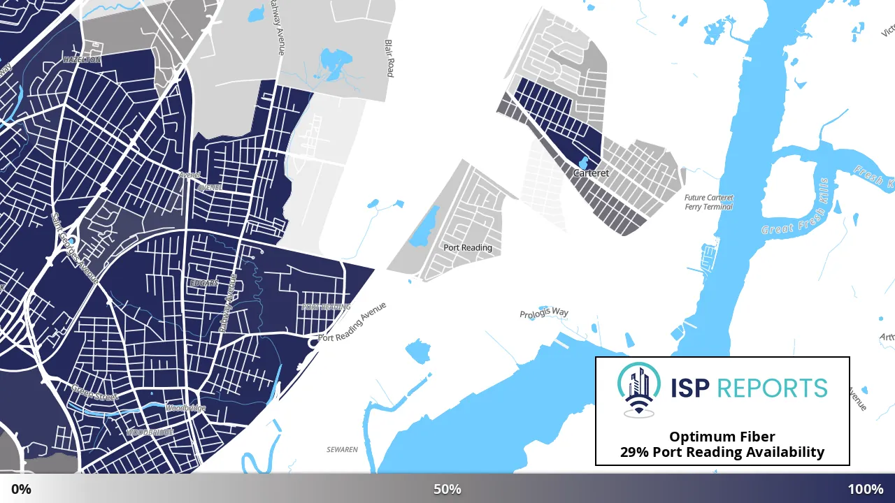 Port Reading, NJ map of internet availability