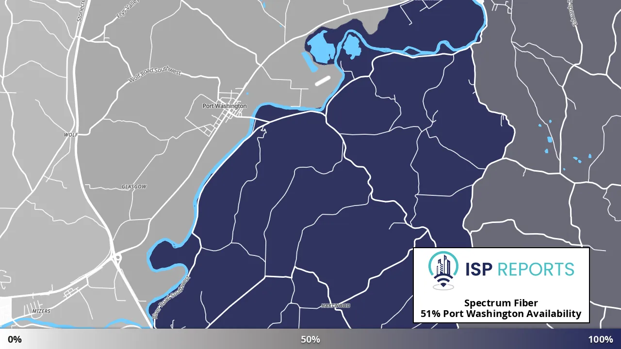 Port Washington, OH map of internet availability