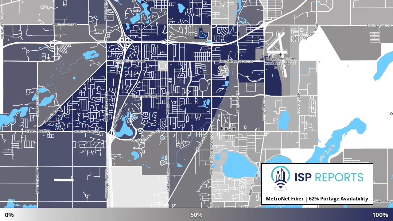 Portage, MI map of internet availability