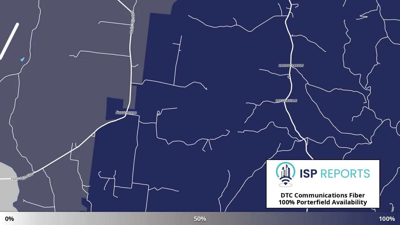 Porterfield, TN map of internet availability