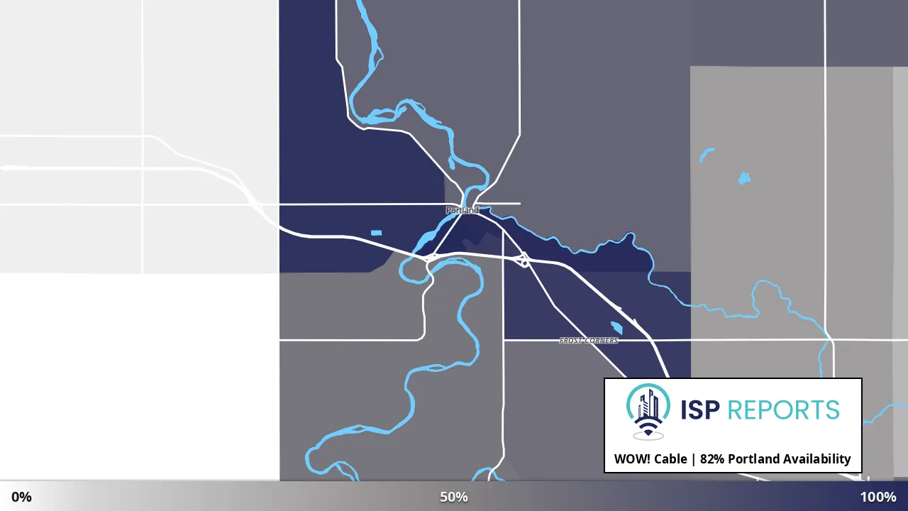 Portland, MI map of internet availability