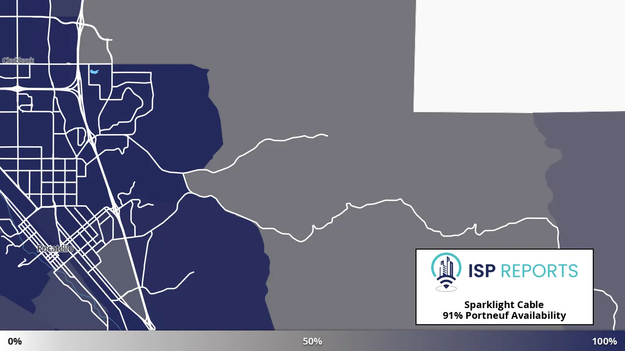 Portneuf, ID map of internet availability