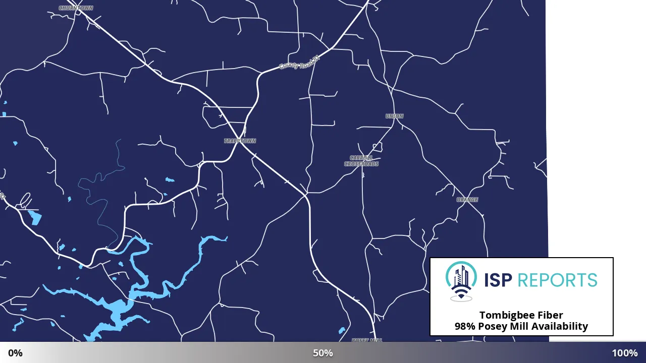 Posey Mill, AL map of internet availability