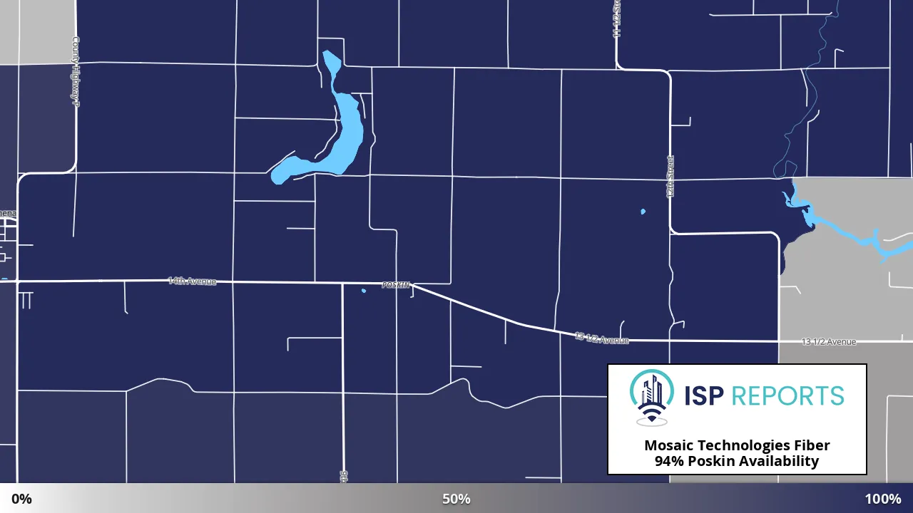 Poskin, WI map of internet availability