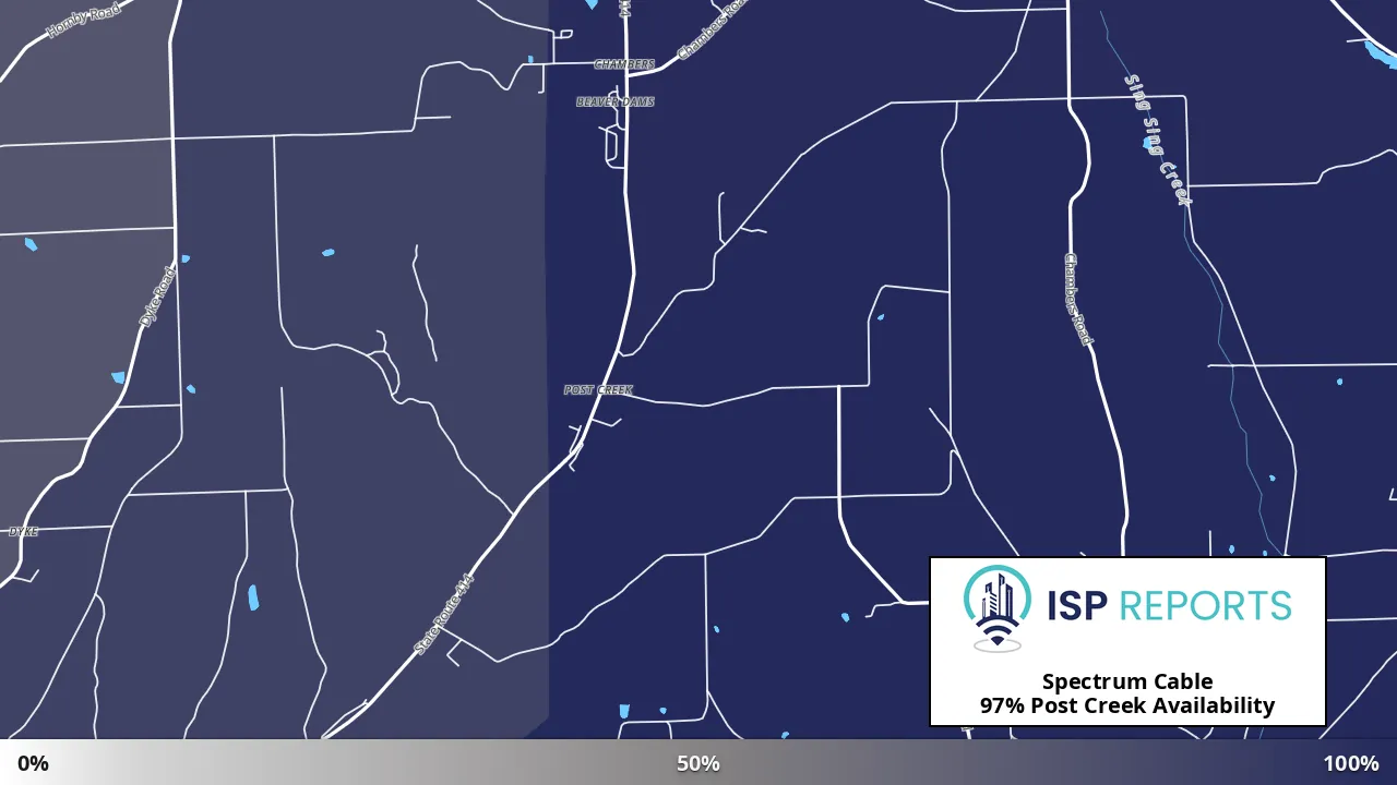 Post Creek, NY map of internet availability