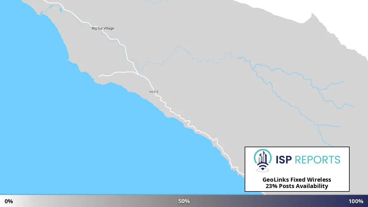 Posts, CA map of internet availability