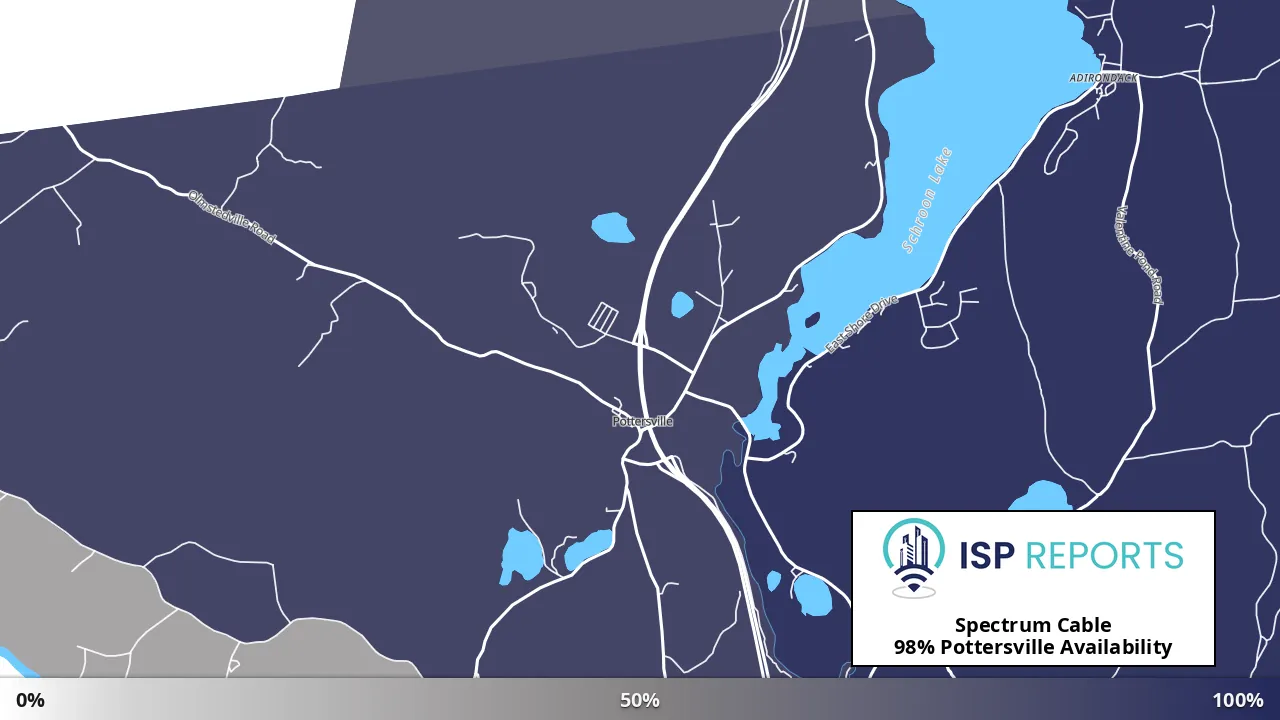Pottersville, NY map of internet availability