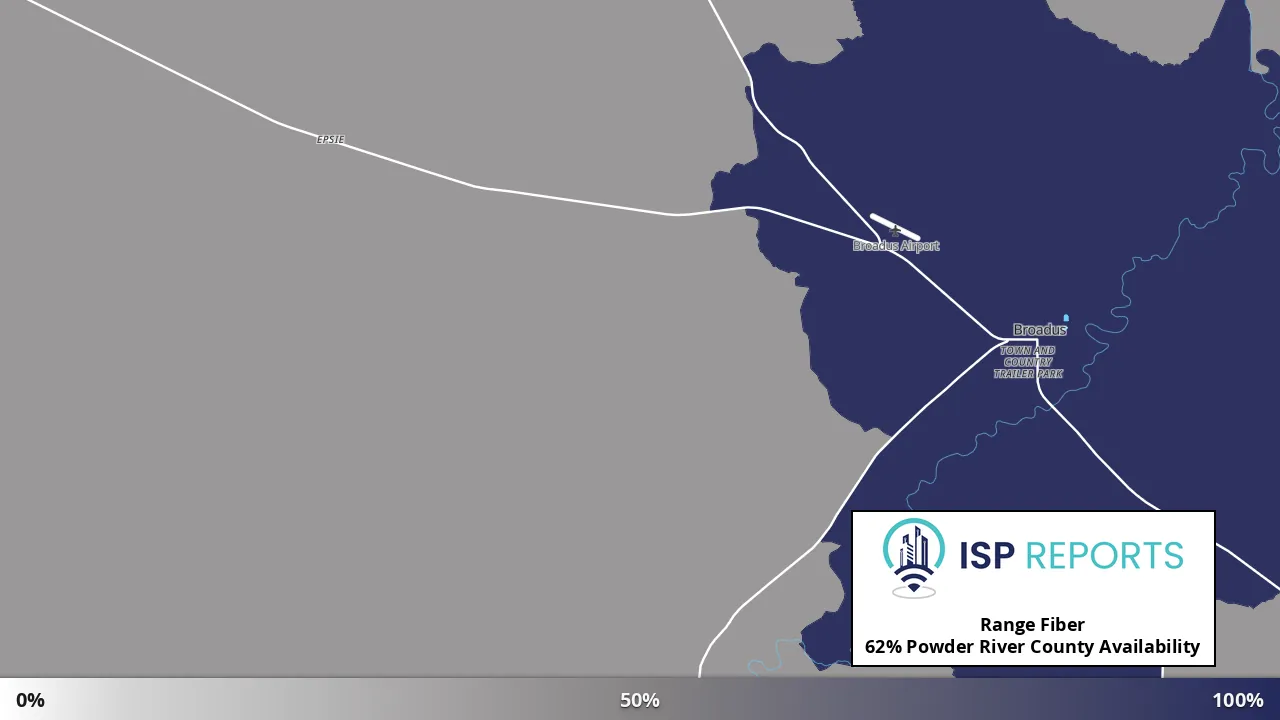 Powder River County, MT map of internet availability