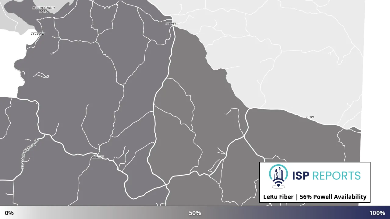 Powell, MO map of internet availability