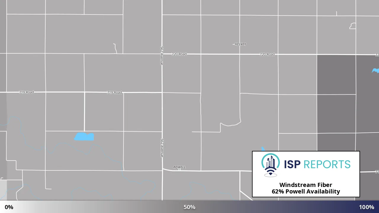 Powell, NE map of internet availability