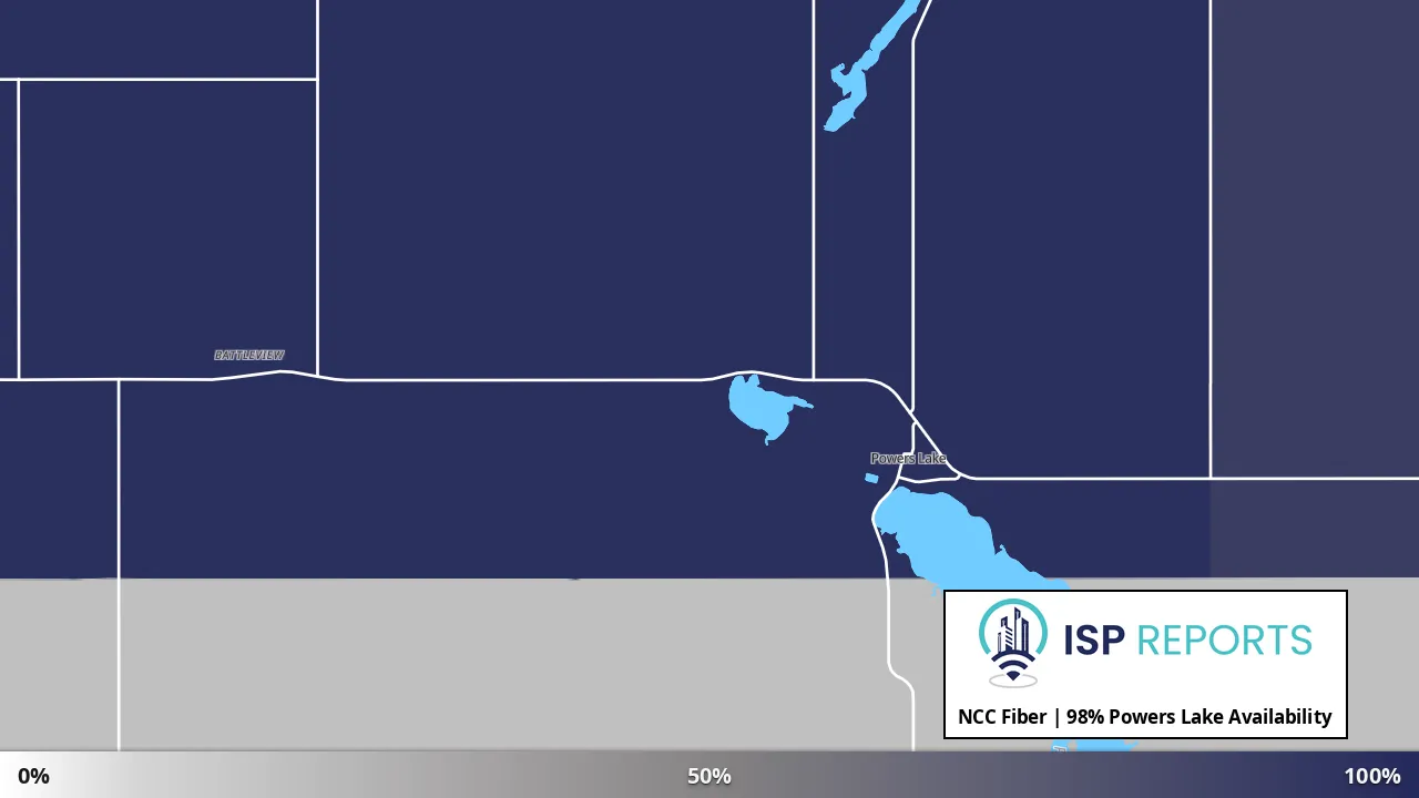 Powers Lake, ND map of internet availability