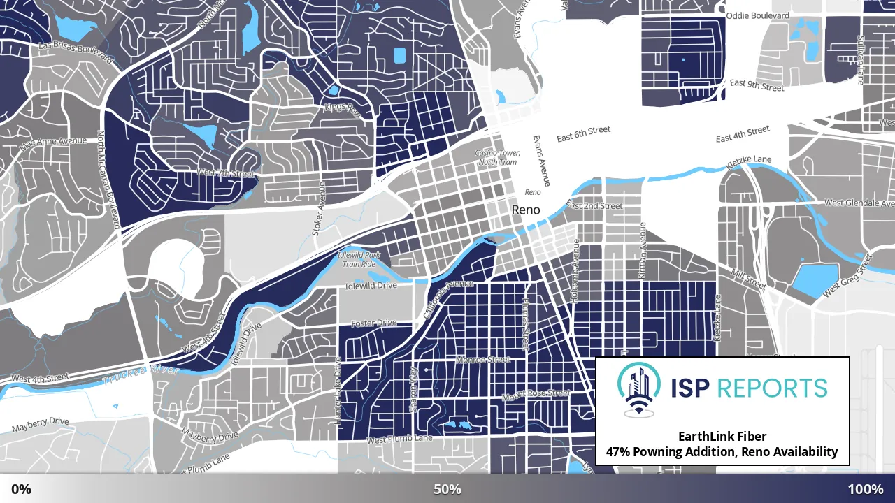 Powning Addition, Reno, NV map of internet availability