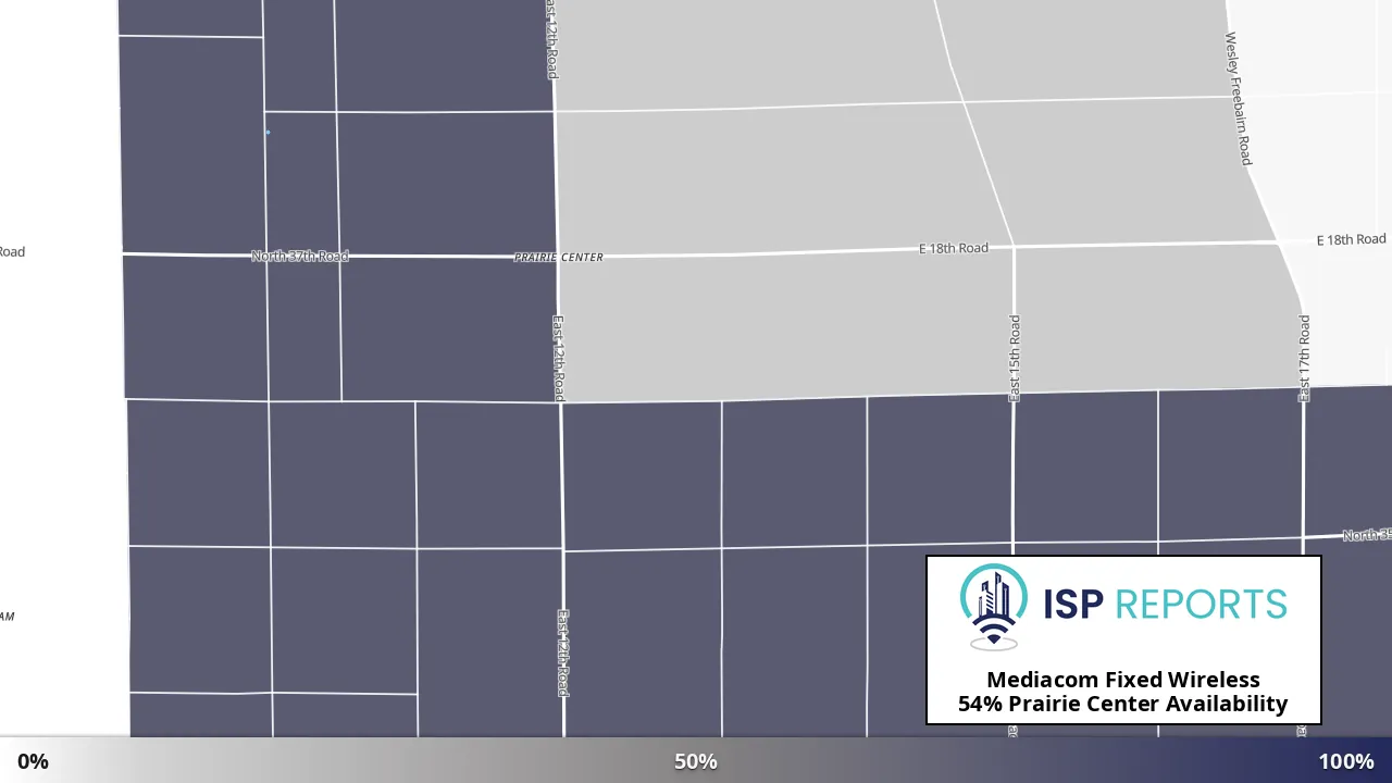 Prairie Center, IL map of internet availability