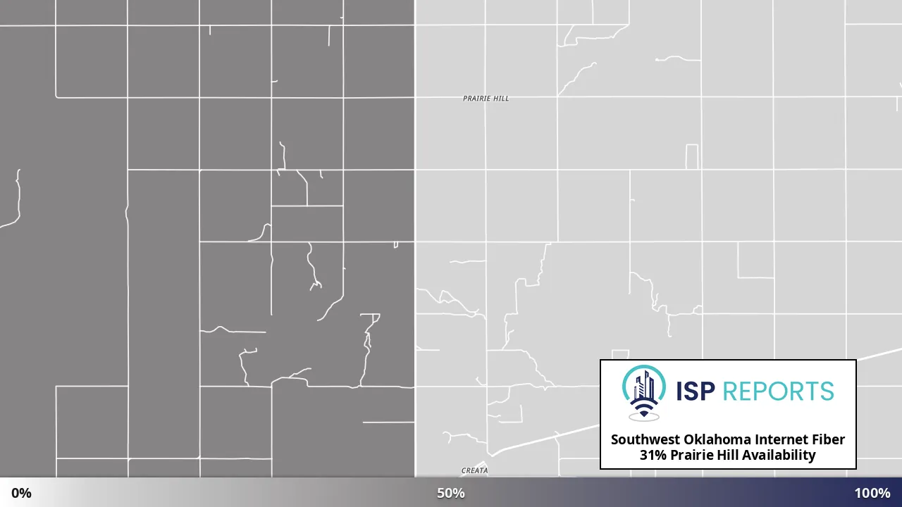 Prairie Hill, OK map of internet availability