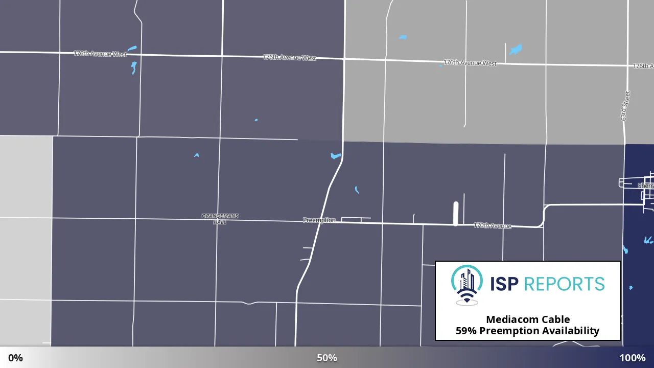 Preemption, IL map of internet availability