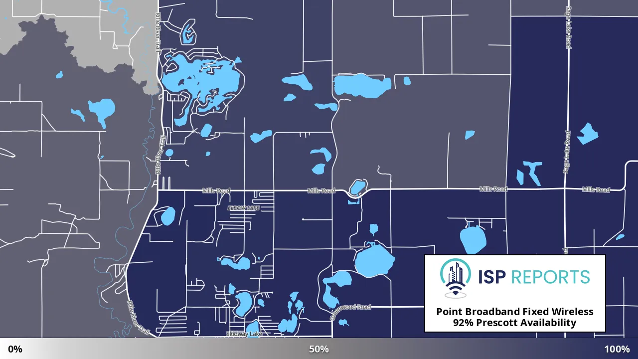 Prescott, MI map of internet availability