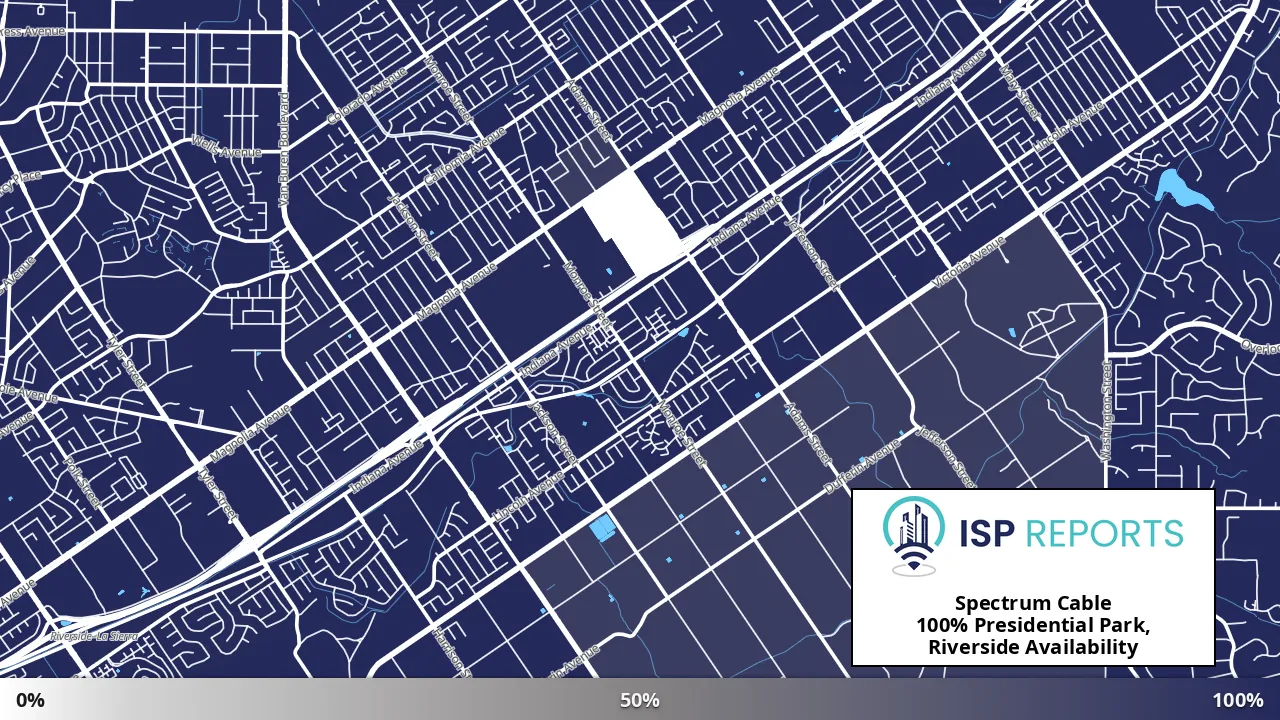 Presidential Park, Riverside, CA map of internet availability