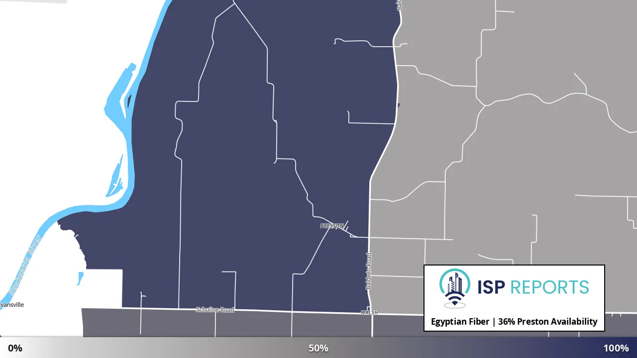 Preston, IL map of internet availability