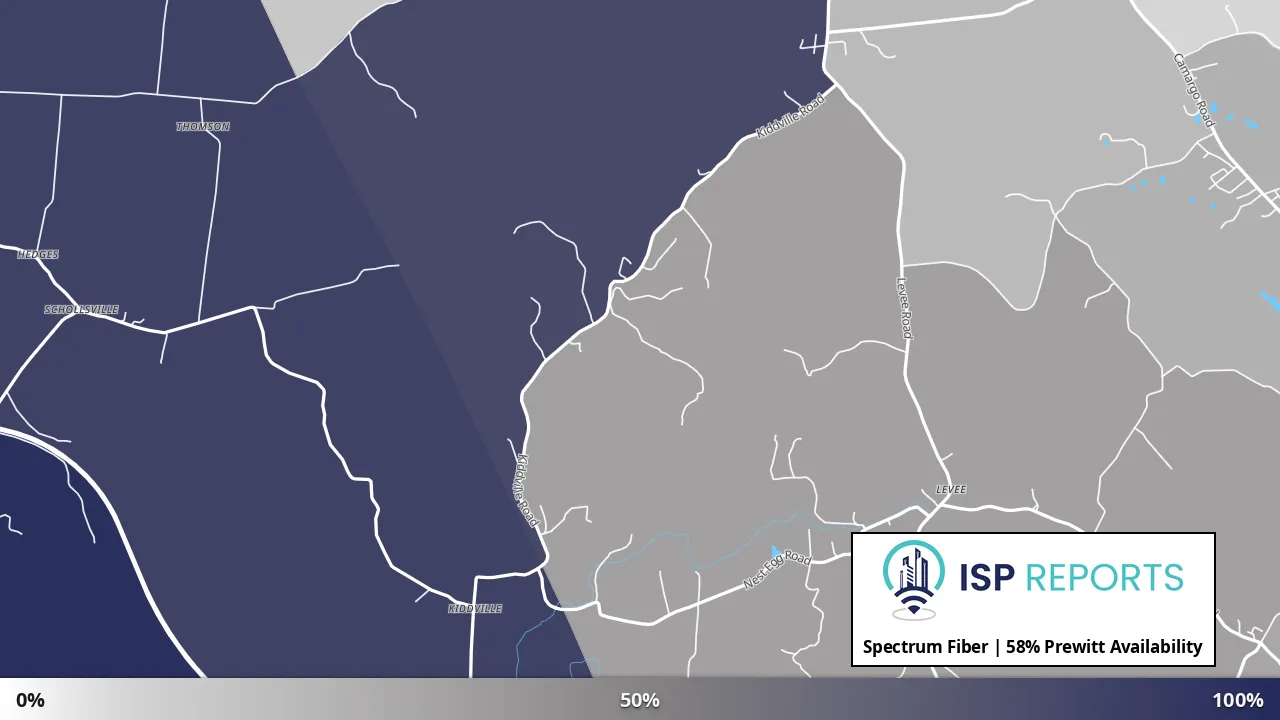 Prewitt, KY map of internet availability