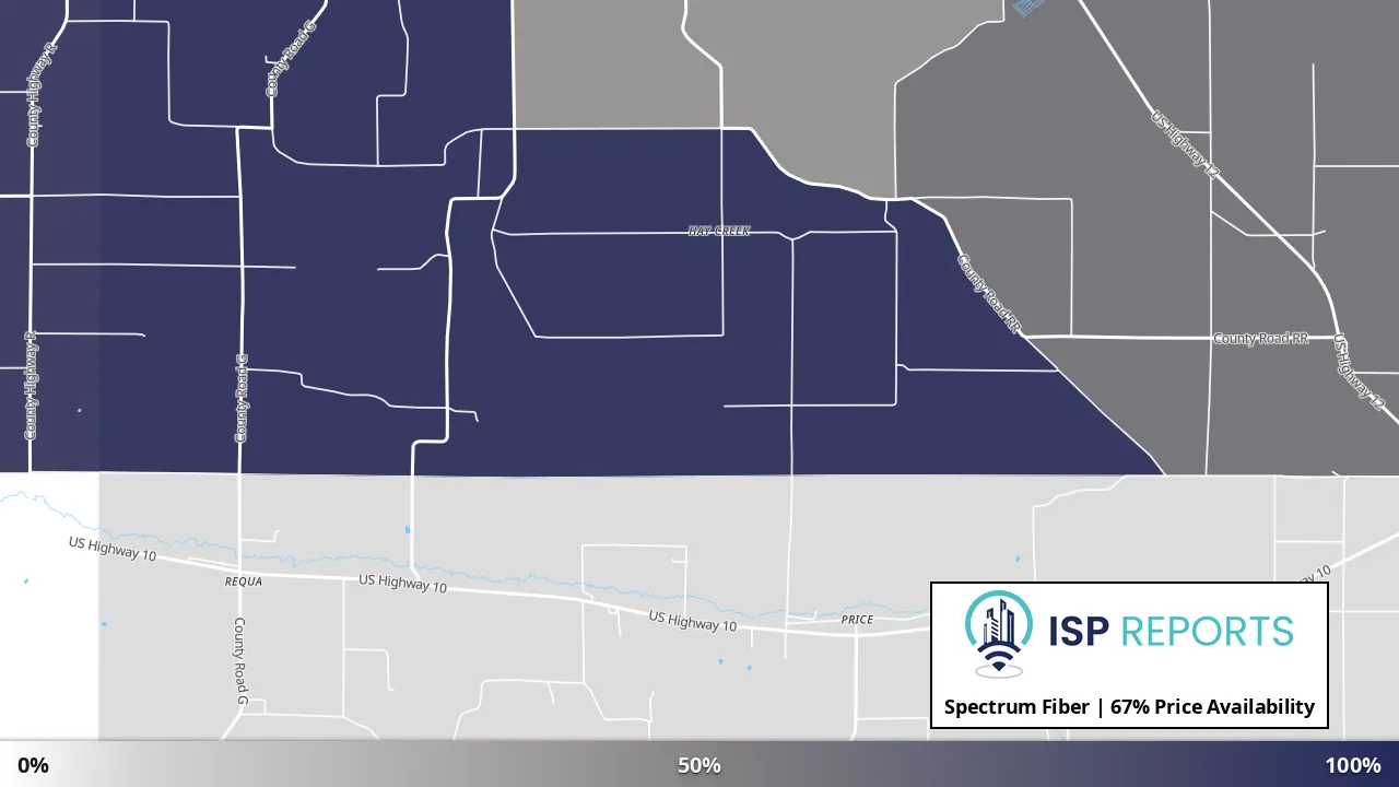 Price, WI map of internet availability