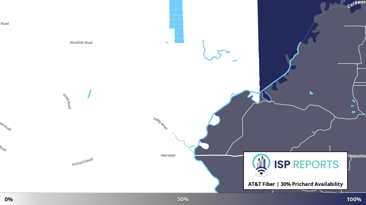 Prichard, MS map of internet availability