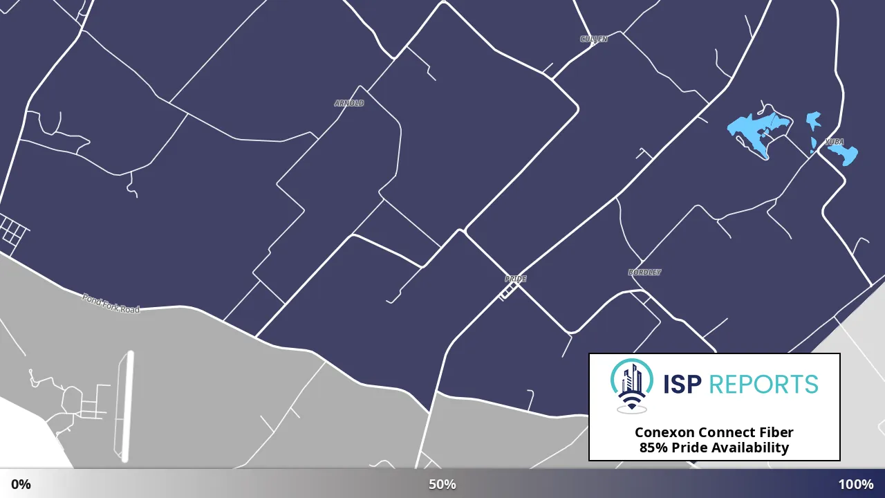 Pride, KY map of internet availability