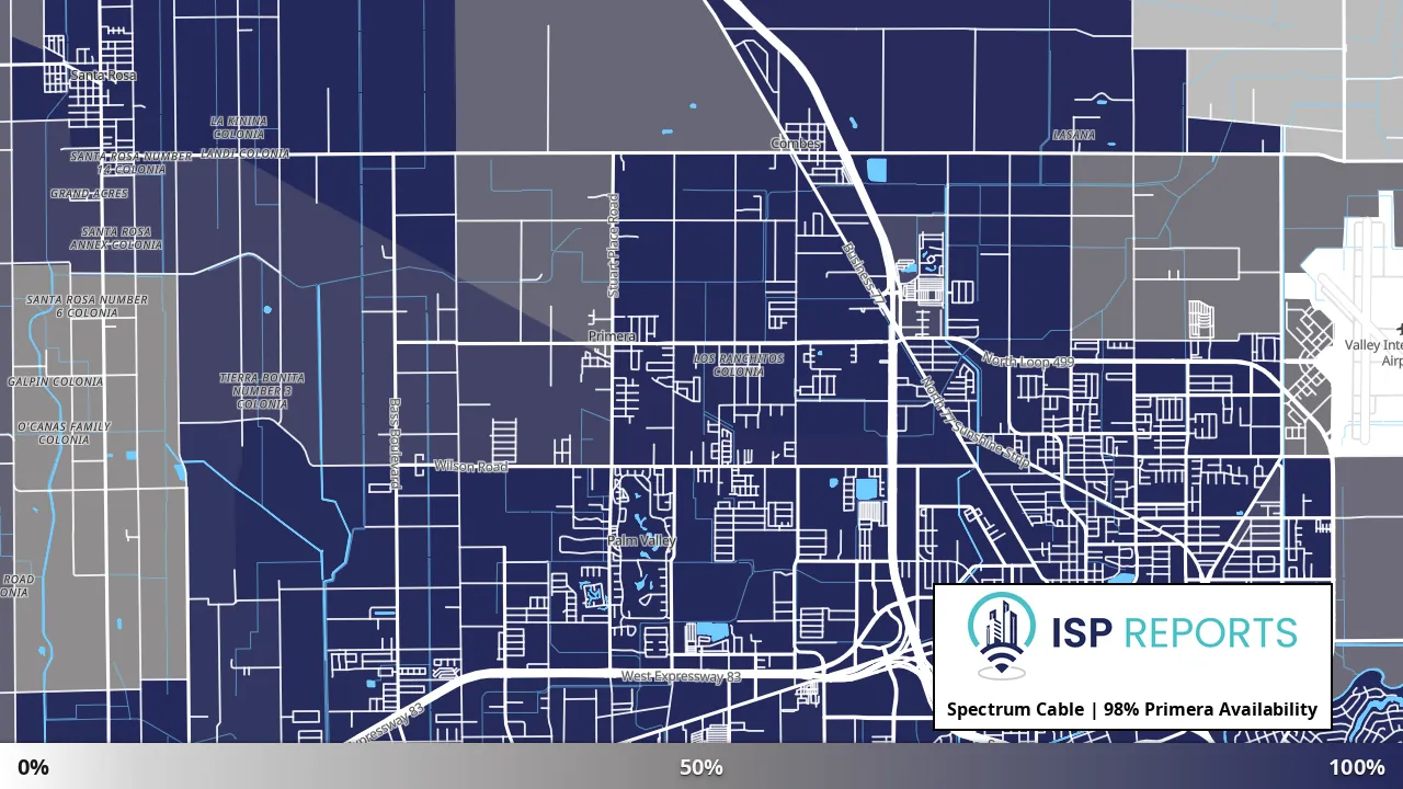Primera, TX map of internet availability