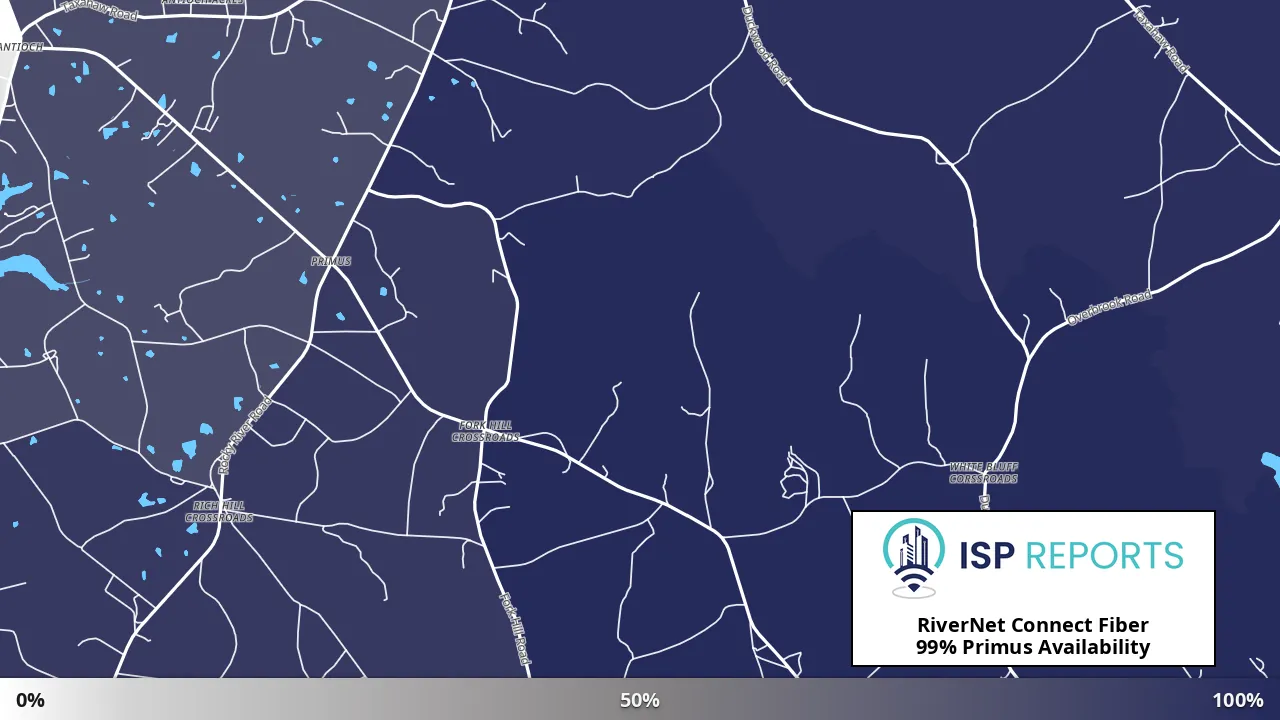 Primus, SC map of internet availability