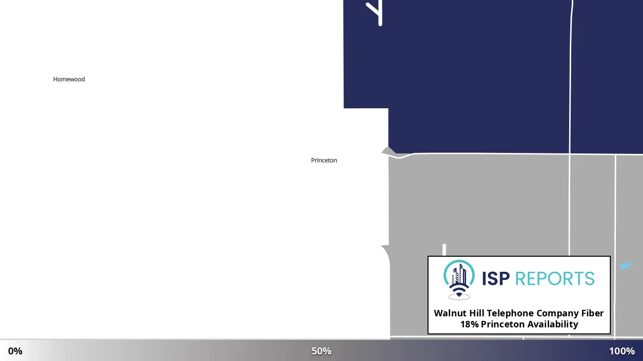 Princeton, KS map of internet availability