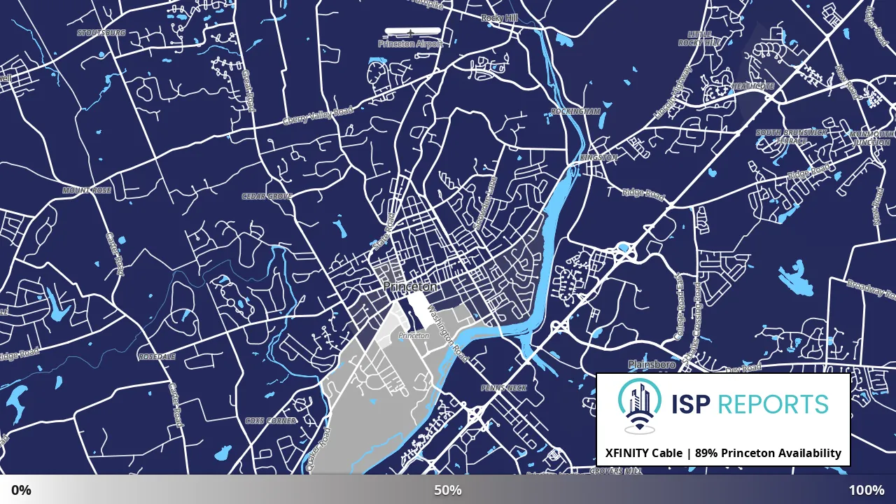 Princeton, NJ map of internet availability