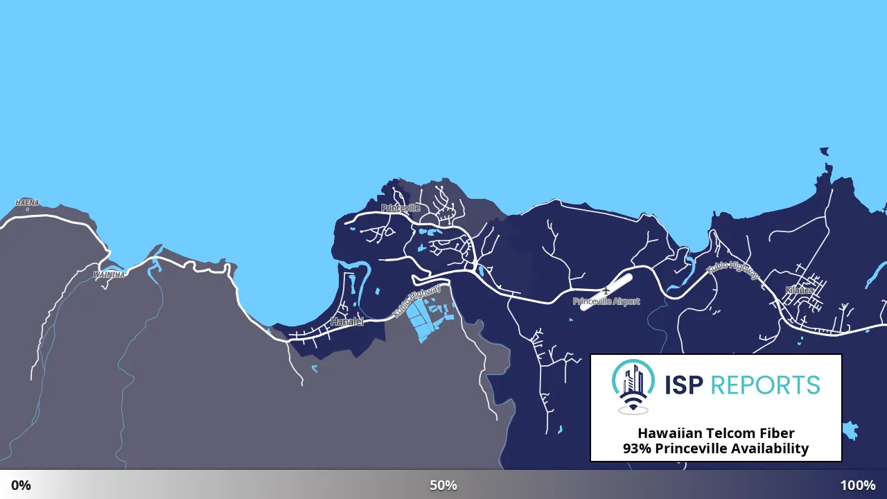Princeville, HI map of internet availability