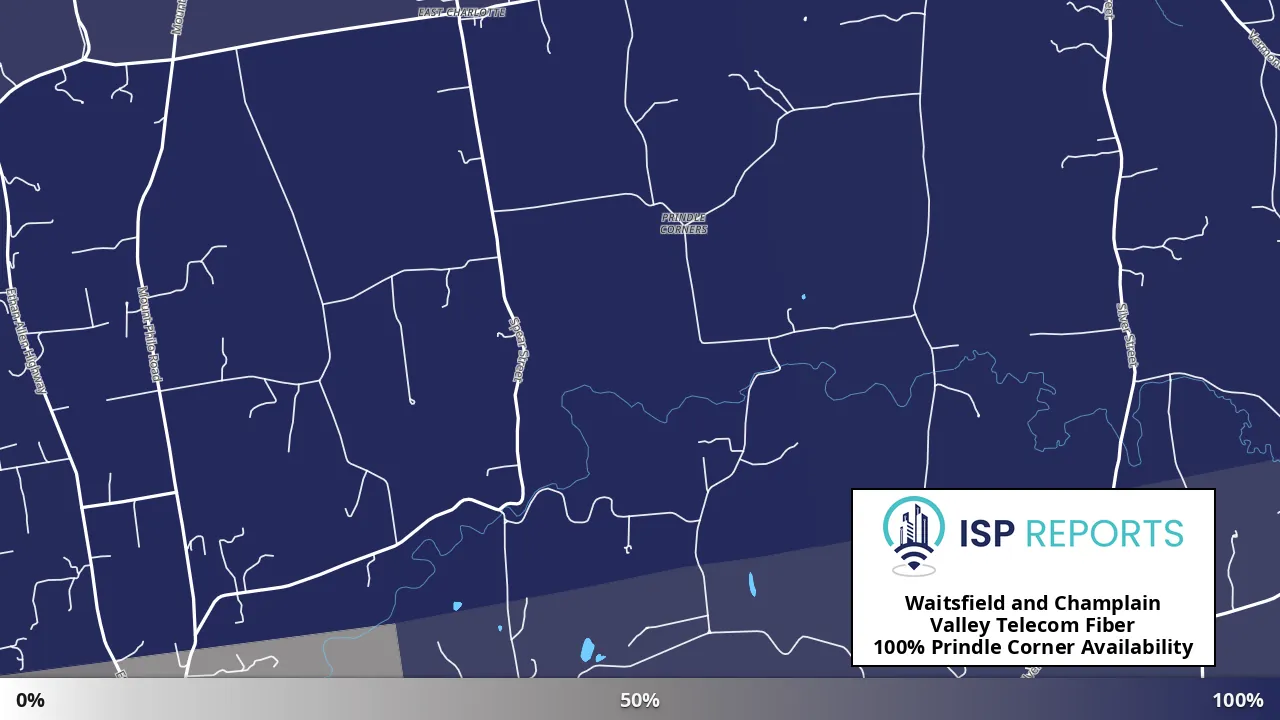 Prindle Corner, VT map of internet availability