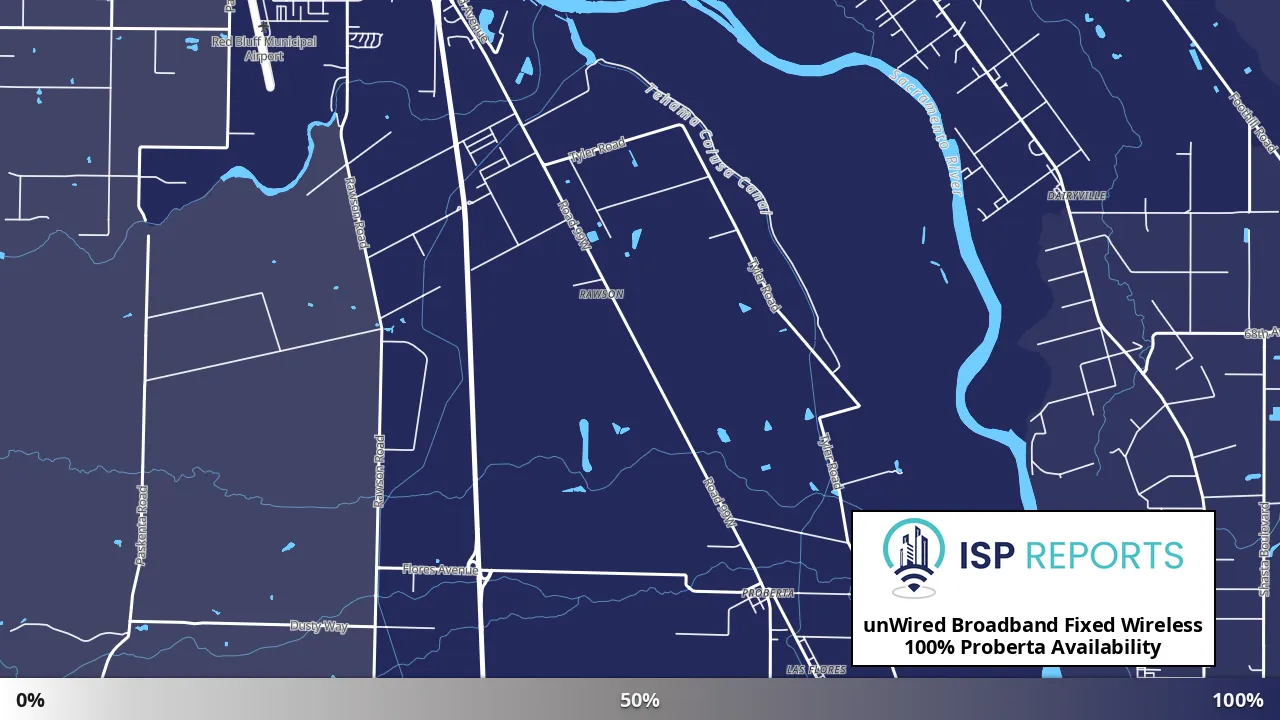 Proberta, CA map of internet availability