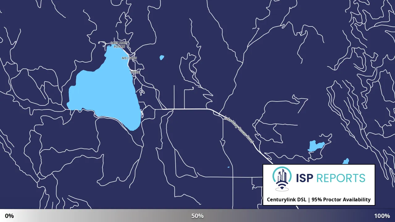 Proctor, MT map of internet availability