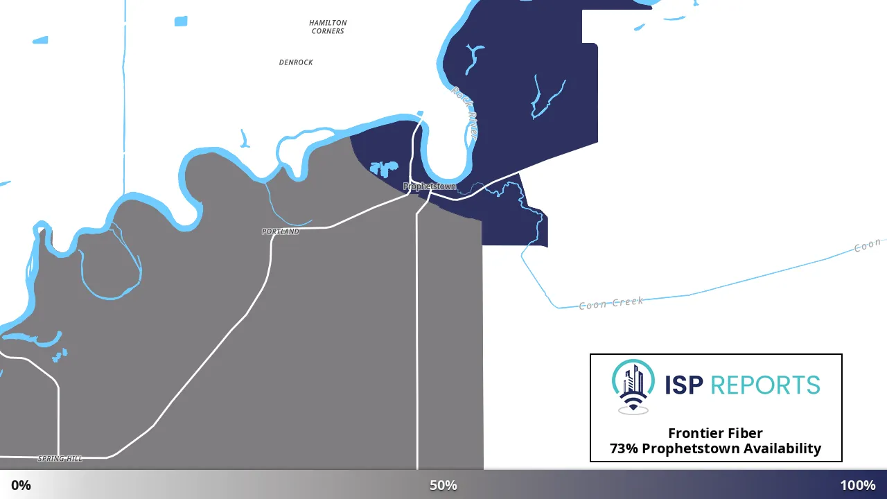 Prophetstown, IL map of internet availability