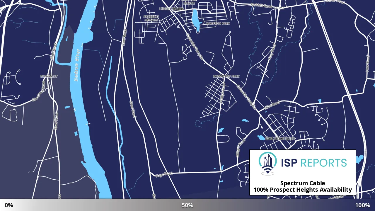 Prospect Heights, NY map of internet availability