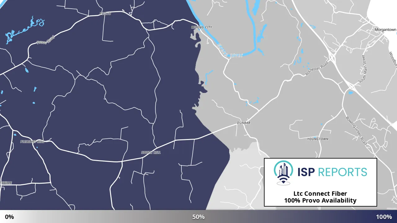 Provo, KY map of internet availability