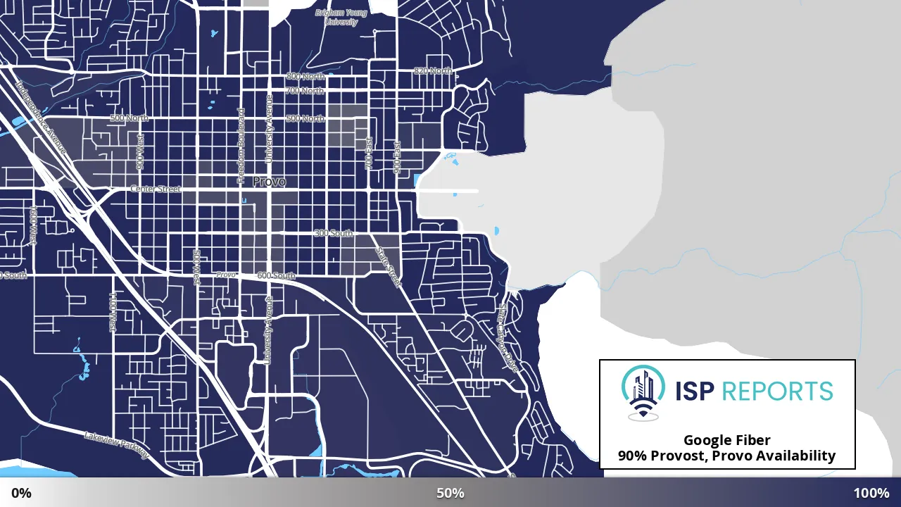 Provost, Provo, UT map of internet availability