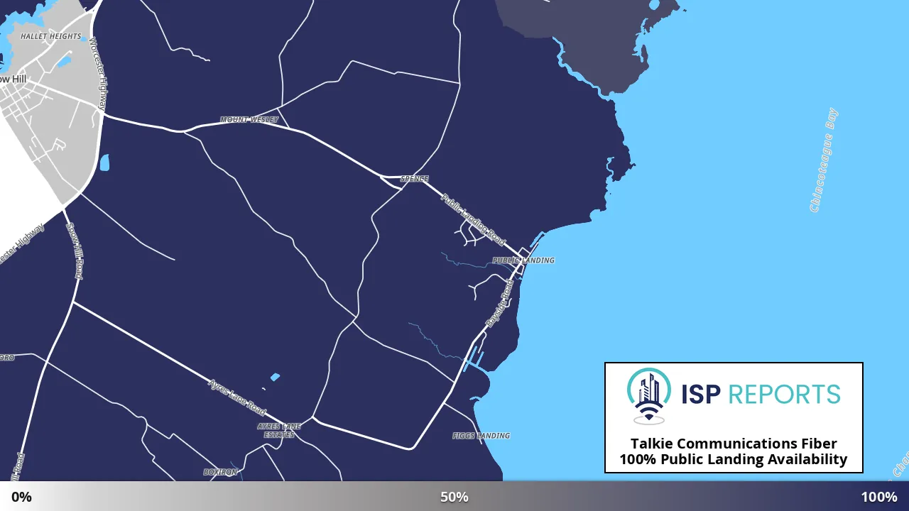 Public Landing, MD map of internet availability