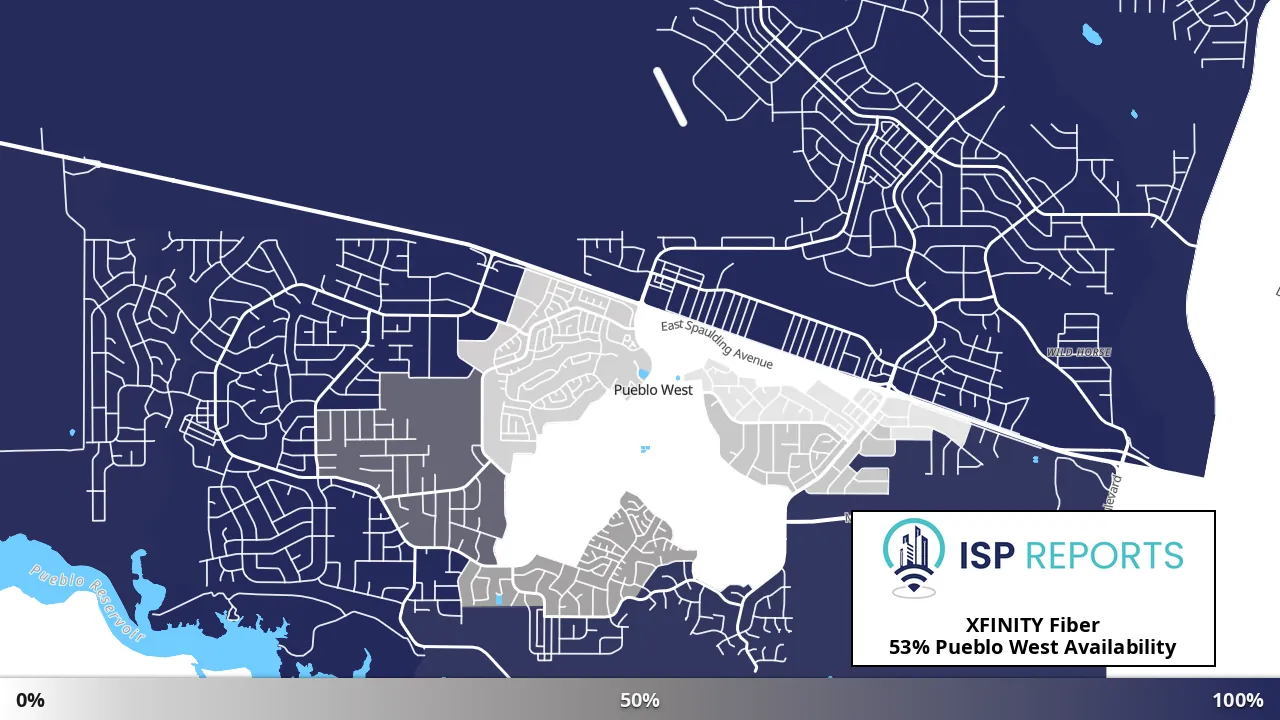 Pueblo West, CO map of internet availability