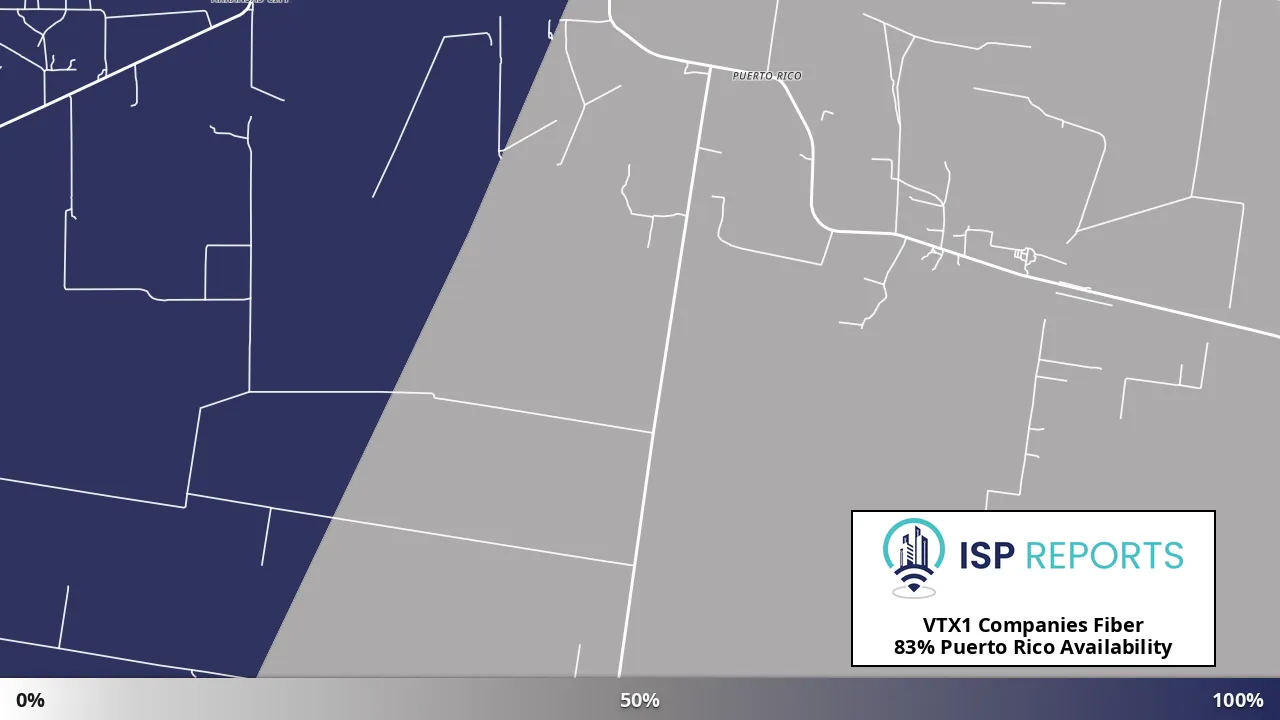 Puerto Rico, TX map of internet availability