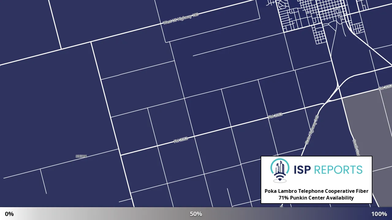 Punkin Center, TX map of internet availability