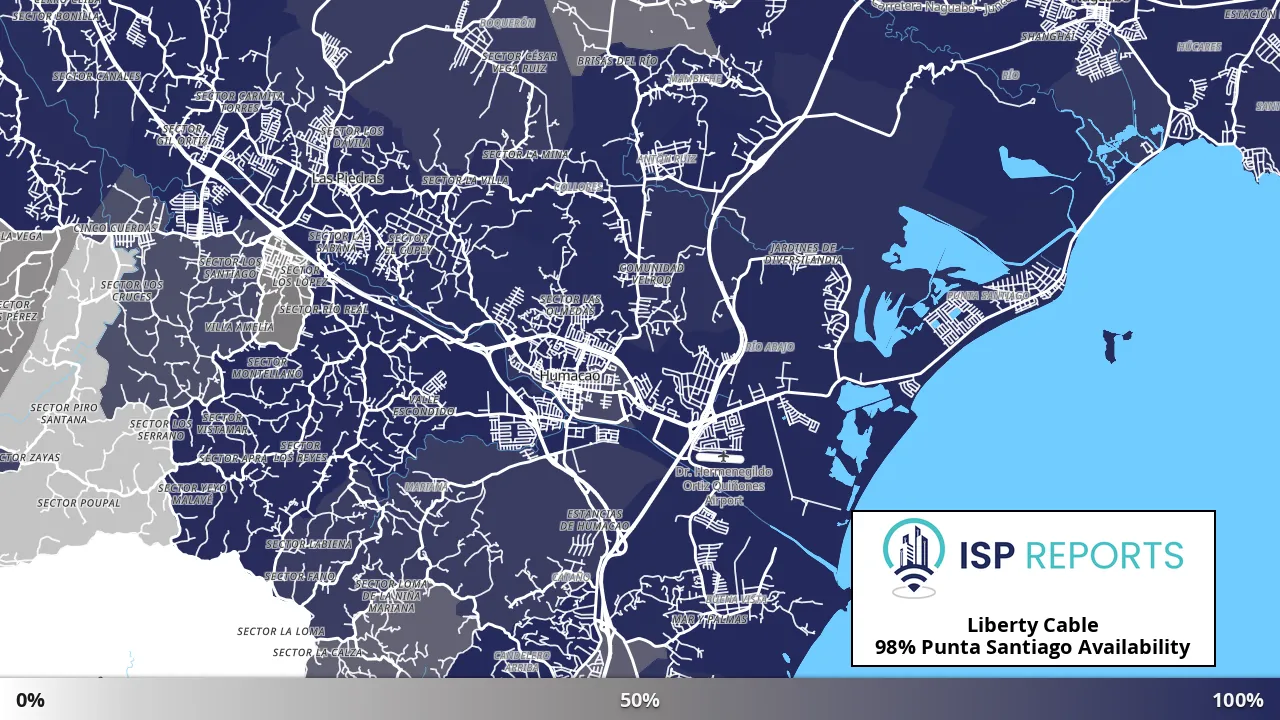 Punta Santiago, PR map of internet availability