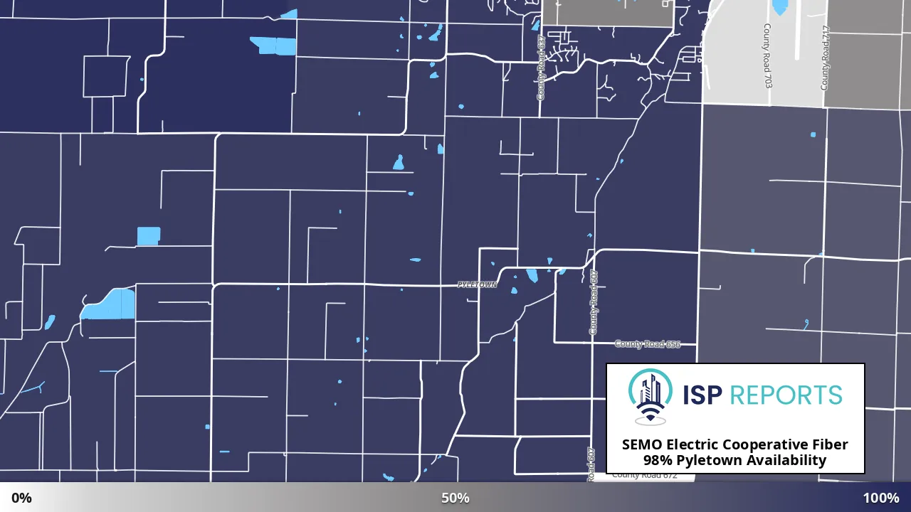 Pyletown, MO map of internet availability