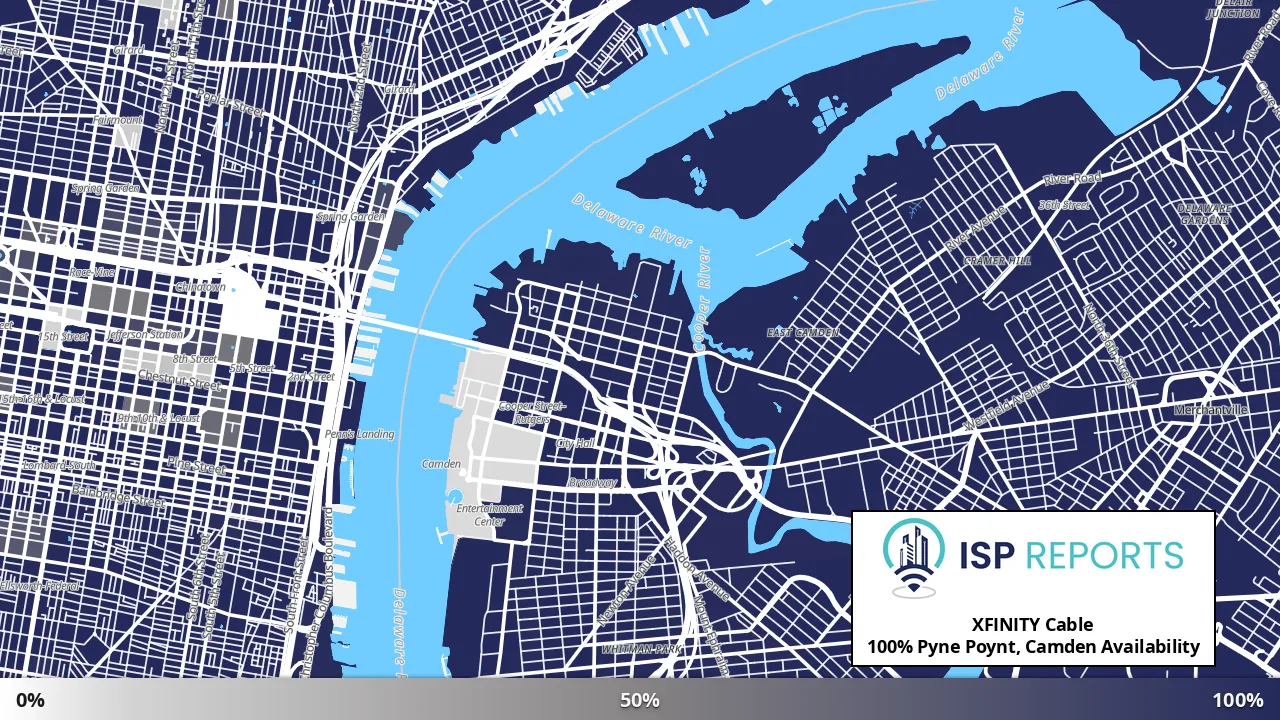 Pyne Poynt, Camden, NJ map of internet availability