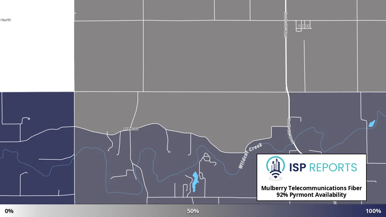 Pyrmont, IN map of internet availability